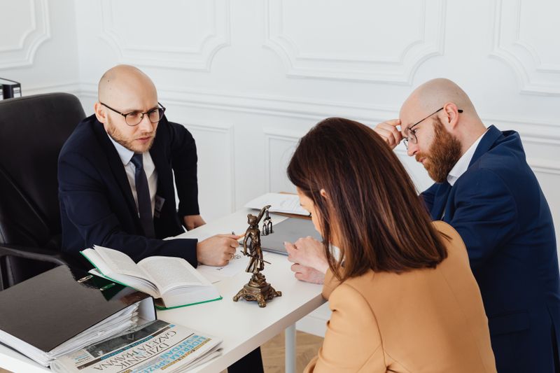 A professional services meeting in an office